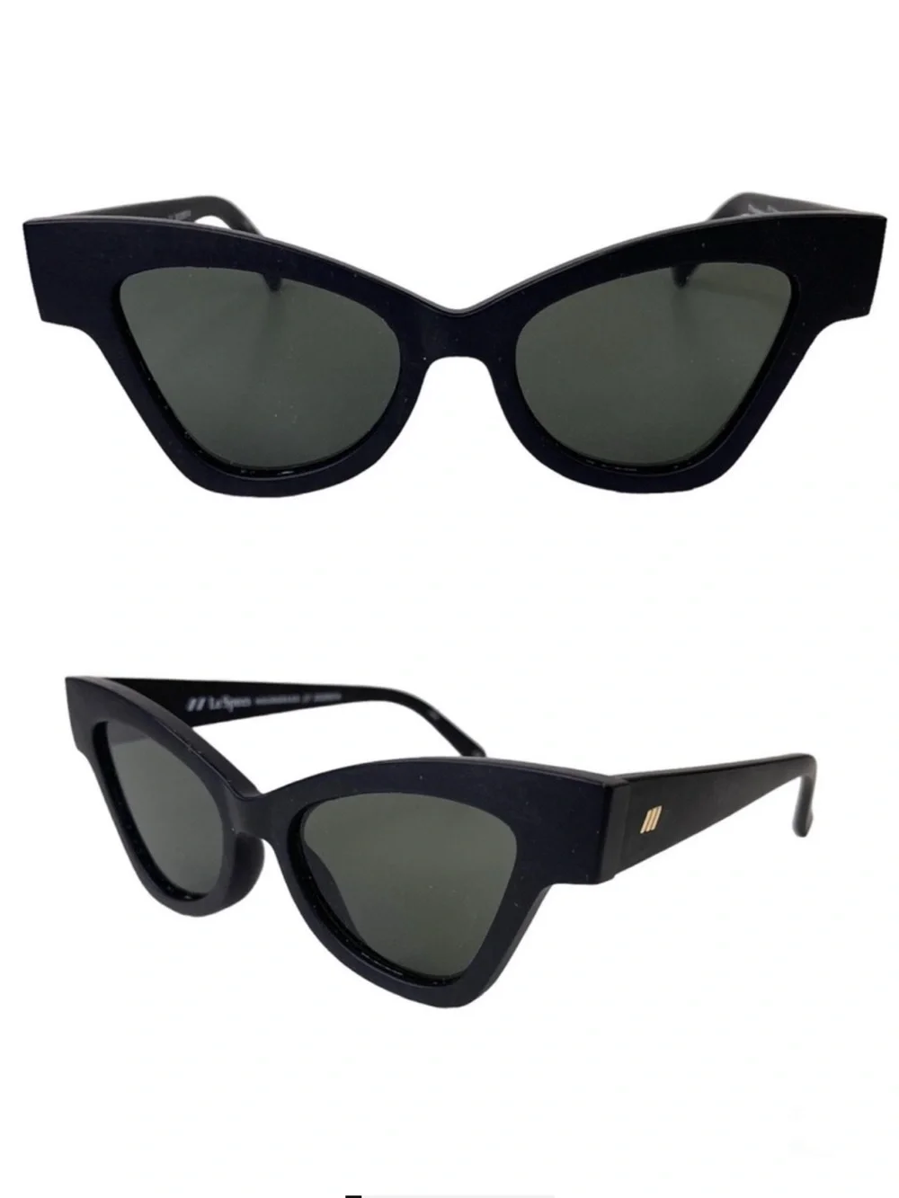 LE SPECS Hourgrass NEW Black Matte Sunglasses Cat Eye NEW